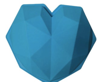BREAKABLE HEART MOLD en azul, gran molde de chocolate, molde para hornear, molde de día de San Valentín, molde para hornear, molde de postre, molde de silicona Mousse