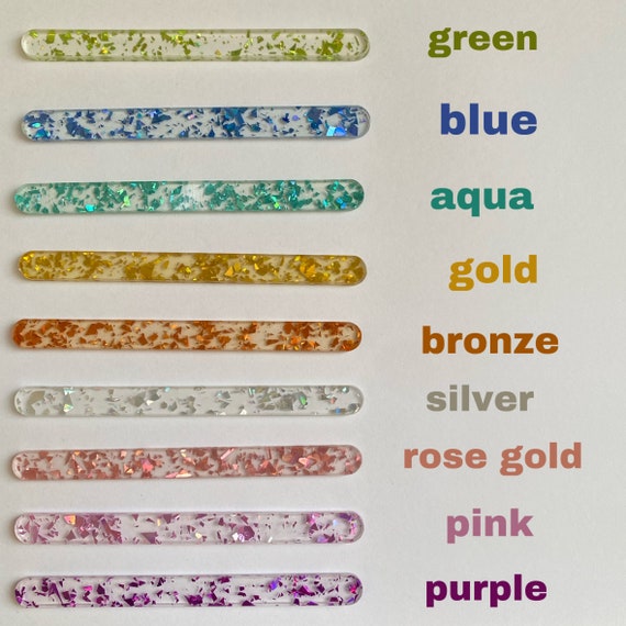 ACRYLIC POPSICLE STICKS (10) for Cakesicles, Ice Cream, Treats, Cake Pops, Shiny Colors Blue, Pink, Gold, Silver, Aqua, Black, Pretty Sticks