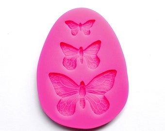 BUTTERFLY MOLD, 3 Cavity Highly Detailed Butterflies Mold, Resin Mold, Jewelry Mold, Polymer Clay Mold, Mini Butterflies, Cupcake Decorating