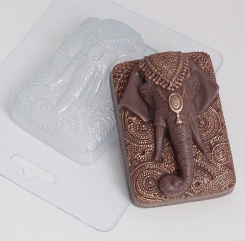 ELEPHANT PLASTIC MOLD, Soap Mold, Indian Mold, Animal Mold, Chocolate Mold, Unique Soap Making Supplies, Bath Bomb Mold, Spiritual Soap Mold image 1