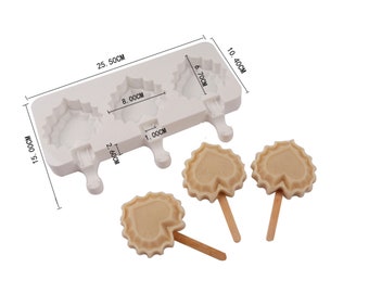 HERZ POPSICLE FORM, Valentinstag Kuchenform, Eisform, Silikon Backform, Backzubehör, Urlaub Backen, Musterform