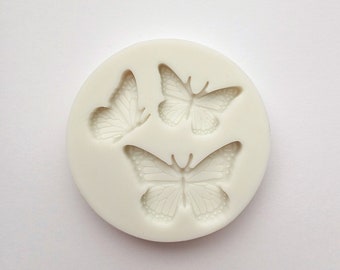 BUTTERFLY MOLD, 3 Cavity Highly Detailed Butterflies Mold, Fondant Mold, Resin Mold, Jewelry Mold, Mini Butterflies, Cupcake Decorating