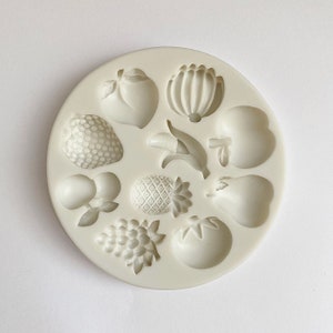 FRUIT VARIETY MOLD, Apple Grapes Banana Pear Strawberry Cherry Plum Fondant Mold, Cake Decoration, Resin Mold, Clay Mold, Soap Embeds Mold