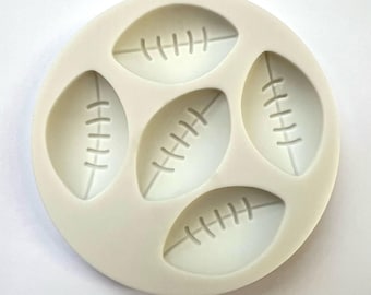 FOTBOLLSFORM, Silikonfondantform med 5 håligheter, Cupcakedekoration för pojkar, Hartsform, Sporttemaform, Ljusinbäddningsform, Form