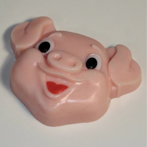 HAPPY PIG MOLD, Pig Soap Mold, Bath Bomb Mold, Farm Animals Mold, Plastic Mold for Bath Bomb Making, Cute Piggy Chocolate Mold, Candy Mold