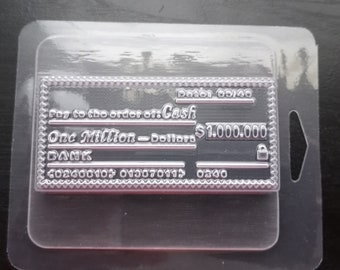 CHECK MOLD, Million Dollars Check Money Mold, Chocolate Mold, Money Cake Decoration, Fondant Mold, Candy Mold, Candle Wax Mold, Soap Mold