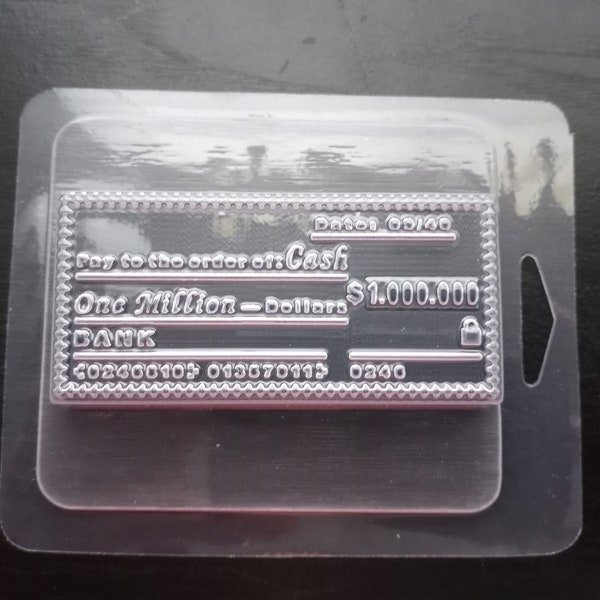 CHECK MOLD, Million Dollars Check Money Mold, Chocolate Mold, Money Cake Decoration, Fondant Mold, Candy Mold, Candle Wax Mold, Soap Mold