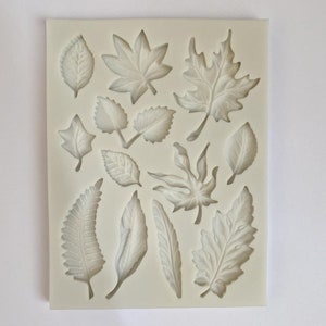 LARGE LEAVES MOLD, Fondant Mold, Woodland Theme Cake Decoration, Autumn Leaves Gumpaste Mold, Resin, Chocolate Mold, Leaf Shaped Resin Mold