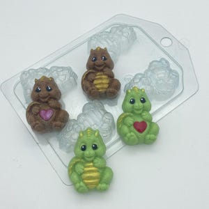 MINI DRAGONS MOLD, Soap Mold, Chocolate Mold, Dinosaur Cake Decoration, Fondant Mold, Candle Wax Mold, Cute Creatures Mold, Fantasy Mold