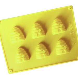 BIENENFORM, 6-fach Silikon-Schokoladenform, Kuchendekorationsform, Süßigkeitsform, Mini-Seifenform mit Honig, Bienenform, Baby-Dusche-Form