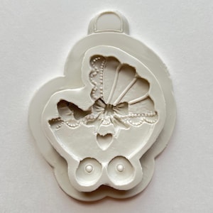 BABY CARRIAGE MOLD, Baby Shower Cake Decoration, Gender Reveal Mold, Silicone Fondant Mold, Baking Supplies, Highly Detailed Resin Mold