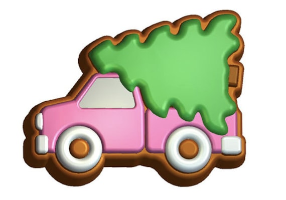 WINTER TRUCK MOLD, Soap Mold, Bath Bomb Mold, Chocolate Mold, Plastic Mold for Cake Decoration, Christmas Tree Mold, Novelty Mold, Holiday