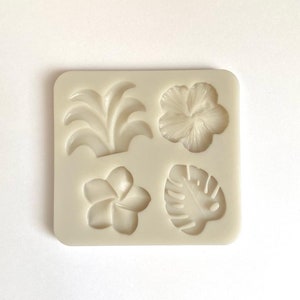 TROPICAL PLUMERIA MOLD, Flower Mold, Fondant Mold, Silicone Chocolate Mold, Cupcake Decorating, Clay, Resin Mold, Tropical Leaf Mold, Hawaii