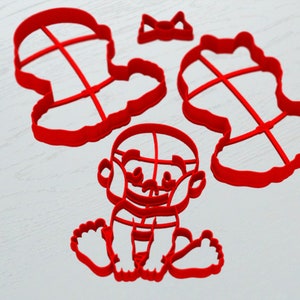 Baby COOKIE CUTTER SET, 4 pcs. Fondant Cutter, Baby Girl & Baby Boy Cookie Cutter, Baby Shower Supplies, Gender Reveal Baking Party Tools