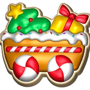 CHRISTMAS WAGON MOLD, Chocolate Mold, Winer Cake Decoration, Fondant Mold, Holiday Baking Supplies, Christmas Tree & Gifts Mold, Santa Mold