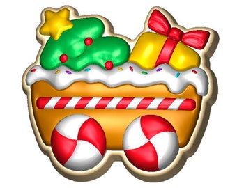 MOULE POUR WAGON DE NOL, Moule à chocolat, Décoration de gâteau de vin, Moule à fondant, Accessoires de pâtisserie pour les fêtes, Moule pour sapin de Noël et cadeaux, Moule père Noël