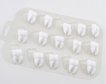 TEETH MOLD, 15 Cavity Chocolate Mold, Candy Mold, Dental Theme Soap Embeds Mold, Dentist Graduation Mold, Medical Mold, Unique Fondant Molds