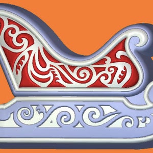 SANTA SLEIGH MOLD, Soap Mold, Bath Bomb Mold, Chocolate Mold, Unique Winter Mold, Holiday Mold, Cake Decoration, Fondant Mold, Fast Shipping