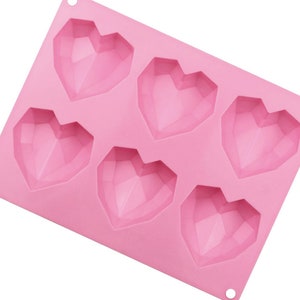 DIAMOND HEART MOLD, Breakable Heart Chocolate Mold, Baking Mold, Dessert Mold, Soap Making Mold, High Quality Silicone Fondant Mold, Shapem