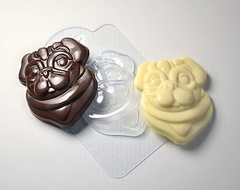SUPVOX Pug Dog Silicone Mold - 3D Puppy Shape For Chocolate, Cake, Soap & Resin Crafts