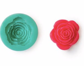 Può includere: Uno stampo in silicone turchese a forma di rosa e una rosa rossa fatta di pasta di zucchero o pasta di gomma.