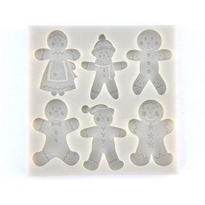 GINGERBREAD VARIETY MOLD, Fondant Mold, Winter Mold, Christmas Chocolate Mold, Cupcake Decoration Tools, Resin Mold, Clay Mold, Holiday Mold
