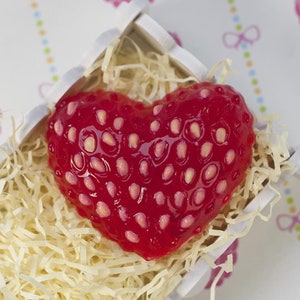 STRAWBERRY HEART MOLD, Chocolate Mold, Fondant Mold, Soap Mold, Bath Bomb Mold, Fruit Mold, Food Mold, Juicy Strawberry Mold Candle Wax Mold