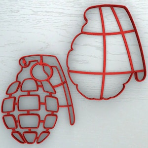 GRENADE COOKIE CUTTER, Fondant Cutter, Military Cake Decoration, Police Theme Cookie Cutter, Plastic Cookie Cutter, Fathers Day Cake Decor