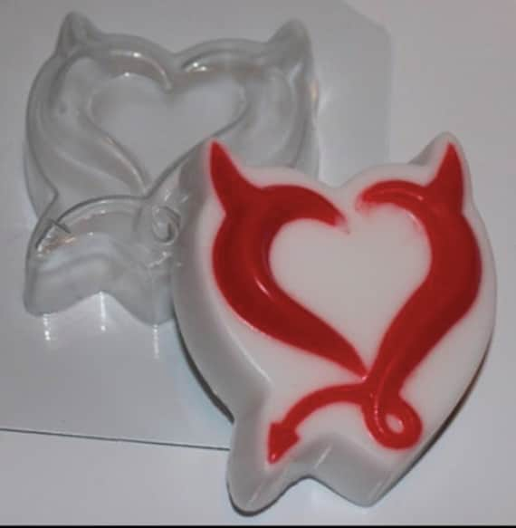 DEVIL'S HEART MOLD, Soap Mold, Heart Shaped Bath Bomb Mold