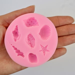 SEA SHELLS MOLD, Beach Themed Mold, Under the Sea Mold, Mini Chocolate Mold, Resin Mold, Polymer Clay Mold, Jewelry Mold, Cupcake Decoration