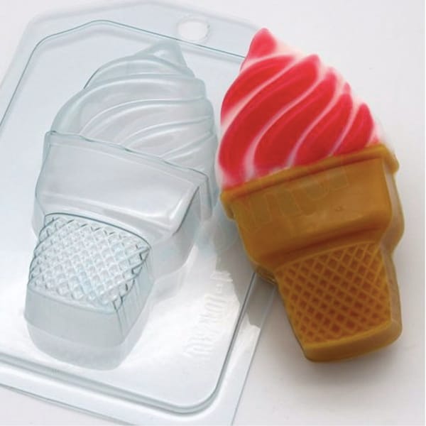 Ice Cream Cone Mold, Soap Mold, Bath Bomb Mold, Chocolate Mold, Food Mold, Summer Molds, Plastic Shaped Mold, Dessert Food Mold, Fondant