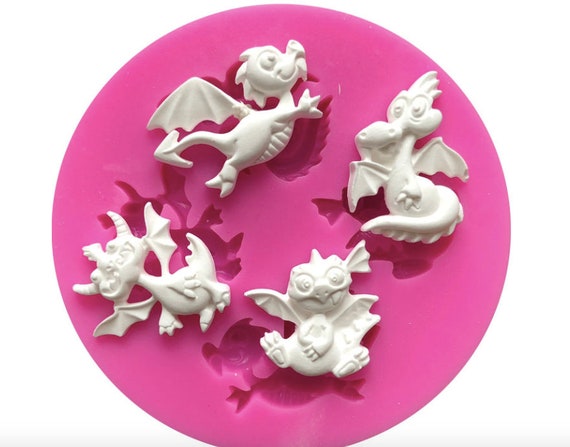 Moule en silicone en dragon volant - Moule en silicone époxy - Dragon - Moule à fondant en silicone pour gâteaux, fondants, savons, pudding, chocolat, bonbons, dessert, décoration bougies