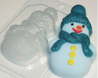 KNITTED SNOWMAN MOLD, Soap Mold, Bath Bomb Mold, Chocolate Mold, Winter Mold, Unique Christmas Cake Decor, Holiday Molds for Soapmaking