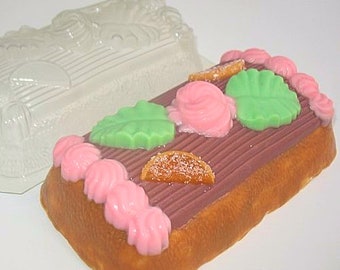 CAKE SHAPED MOLD, Loaf Mold for Soap, Soap Mold, Unique Soap Making Supplies, Delicious Cake Mold, Plastic Mold for Soap, Decorated Cake