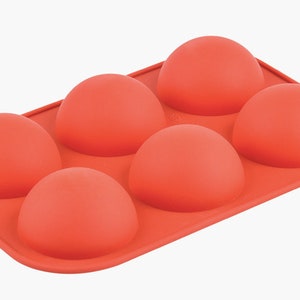 HALF SPHERE MOLD, Hot Chocolate Bomb Mold, 6 Cavity Silicone Baking Mold, Chocolate Mold, Candy Mold, Jello Bakeware, Mousse, Cake, Shapem