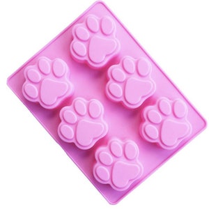 PAW PRINTS MOLD, 6 Cavity Soft Silicone Baking Mold, Chocolate Mold, Cake Decoration Mold, Pets Theme Soap Mold, Puppy Mold, Dog Mold