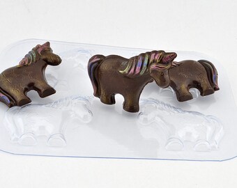 EINHORN VARIETÄTSFORM, Schokoladenform, Kuchendekoration für Mädchen, Fondant, Plastik Seifenform, Regenbogen Thema, Geburtstagskuchenzubehör, Form