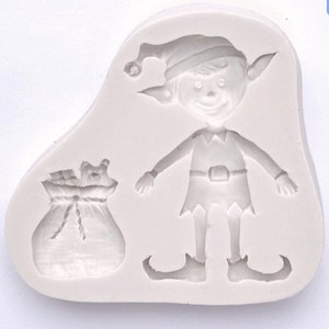 ELF MOLD, Christmas Theme Fondant Mold, Chocolate Mold, Cake Decorating, Resin Mold, Winter Mold, Highly Detailed Silicone Mold, Elf & Gifts