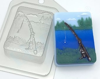 FISHERMAN THEME MOLD, Soap Mold, Bath Bomb Mold, Fishing Rod Chocolate Mold, Father's Day Cake Decorating Supplies, Unique Moulds for Men