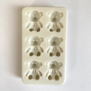 TEDDY BEARS MOLD, 6 Cavity Fondant Mold, Chocolate Mold, Resin Mold, Clay, Kids Birthday Cake Decoration, Valentines Day Mold, Love Theme