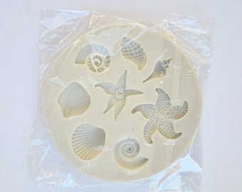 SEA SHELLS MOLD, Beach Themed Mold, Under the Sea Mold, Mini Chocolate Mold, Resin Mold, Polymer Clay Mold, Jewelry Mold, Cupcake Decoration