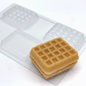 WAFFLE MOLD, 3-piece Plastic Soap Mold, Food Mold, Unique Bath Bomb Making Supplies, Chocolate Mold, Cake Decoration Mold, Dessert Mold