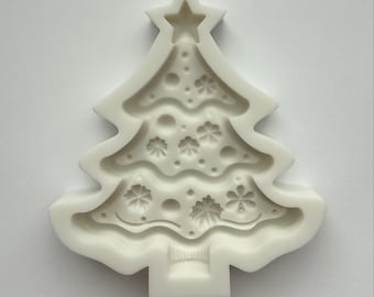 JULGRANSFORM, fondantform, chokladform för vinterhelgen, cupcakedekoration, form för godis, tallform, skogstemaform