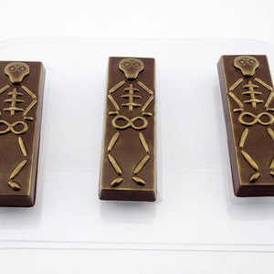 SKELETON CHOCOLATE MOLD, Halloween Mold, Chocolate Bars Mold, Cake Decoration, Baking Supplies, Fondant Mold, Soap Mold, Candle Wax Mold