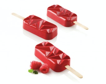Cakesicle Mold (4 Cavity), LESS THAN PERFECT Geometrical Popsicle Mold, Dessert Mold, High Quality Silicone Ice Cream Mold, Baking Supplies