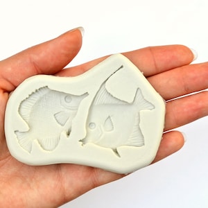 TROPICAL FISH MOLD, 2 Cavity Silicone Fondant Mold, Beach Theme Mold, Ocean Mold, Under The Sea Mold, Chocolate Mold, Decorating Tools