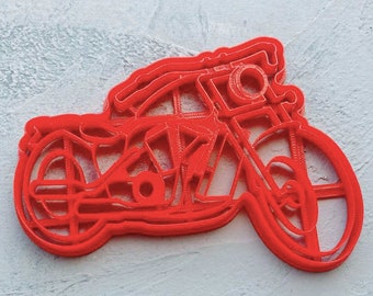 MOTORCYCLE COOKIE CUTTER, Fondant Cutter, Biker Cookie Cutter, Baking Tool, Transportation Theme Cake Decoration, Fathers Day Plastic Cutter