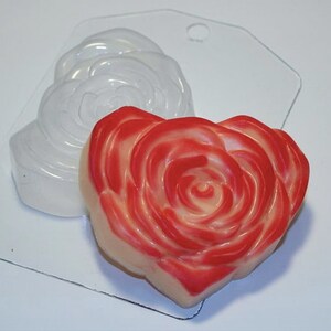 ROSE HEART MOLD, Soap Mold, Heart Shaped Bath Bomb Mold, Floral Chocolate Mold, Flower Mould, Unique Beautiful Rose Mold, Plastic Molds