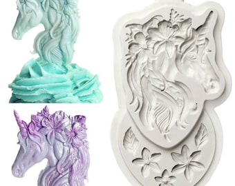 MYPRACS Set Di 4 Stampi In Silicone A Forma Di Unicorno Con