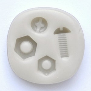 MINI STAMPO PER ATTREZZI - Stampo per bulloni e viti - Stampo in silicone per decorazioni per cupcake, produzione di cioccolato, stampo in resina, stampo a tema tuttofare